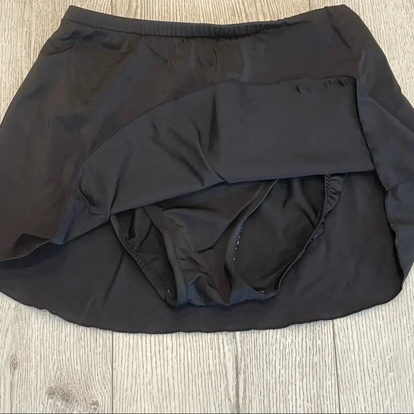 TRIMSHAPER Black Bikini Swim Skirt Bottom Size 10 - Picture 2 of 12
